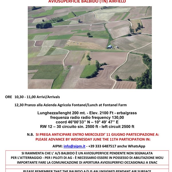 Incontro spontaneo AIPM -AIPM meeting at the Balbido Airfield il 14 giugno